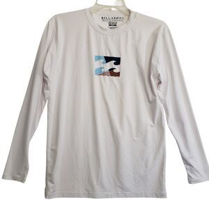Billabong Men's Small UVA/UVB Protection Long Sleeve White Pullover Shirt